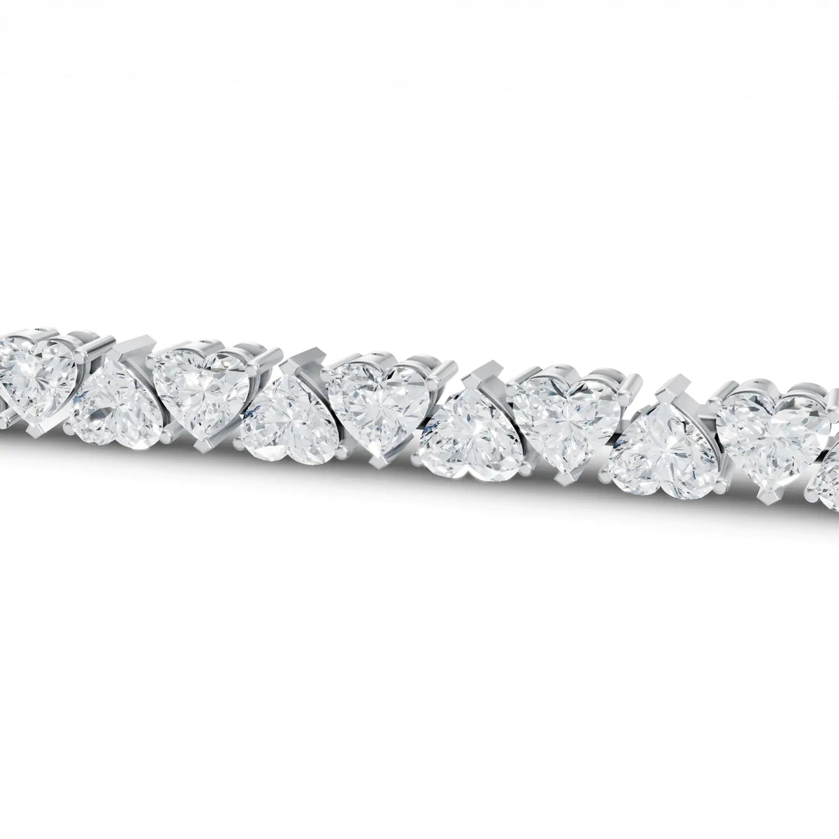 Heart Solitaire Diamond Tennis Bracelet