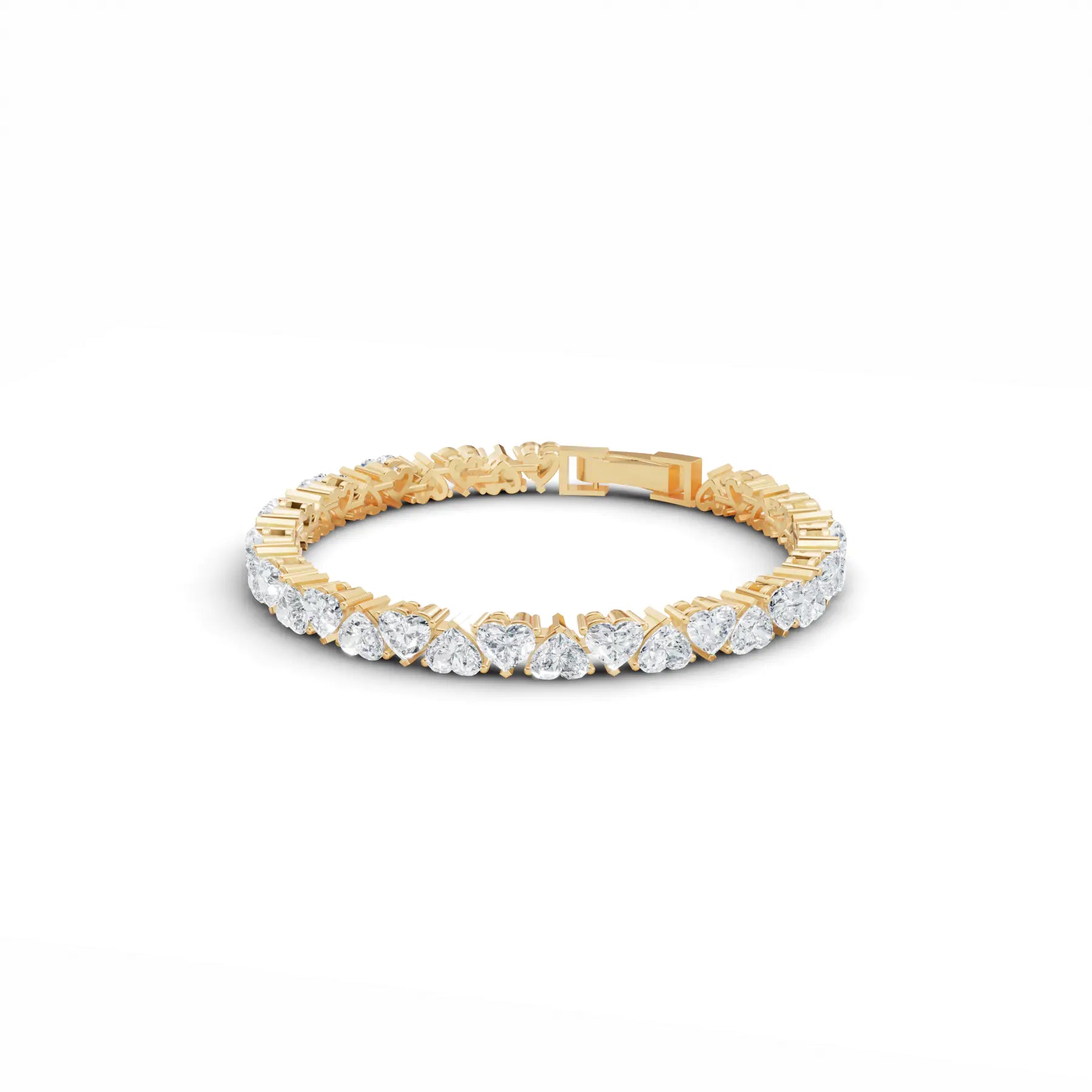 Heart Solitaire Diamond Tennis Bracelet