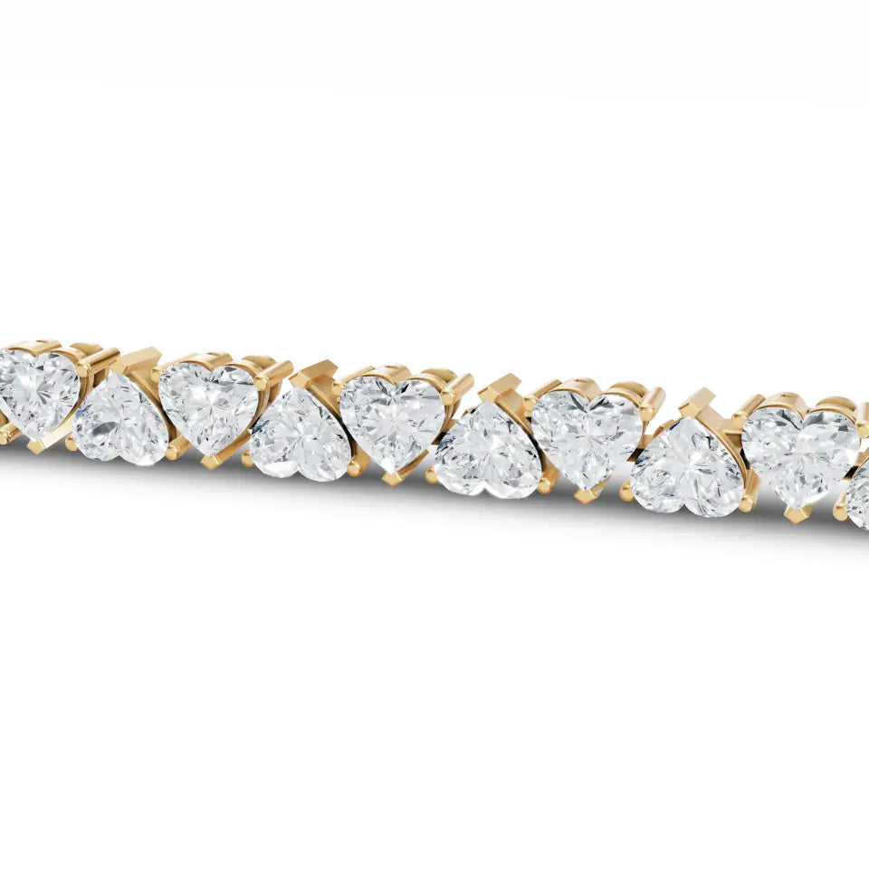 Heart Solitaire Diamond Tennis Bracelet