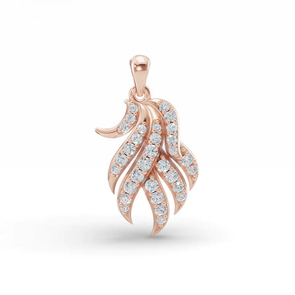 Elegant Diamond Feather Pendant