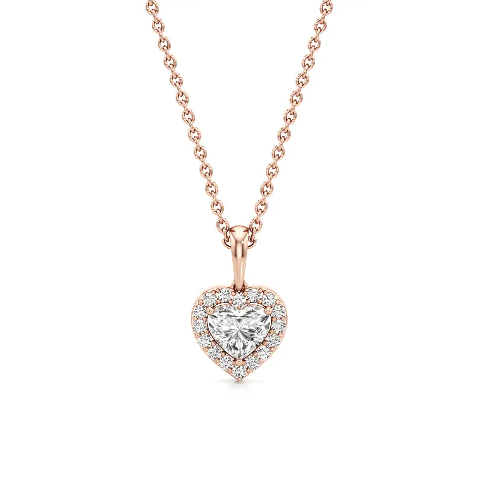 Bold Heart Solitaire Diamond Pendant