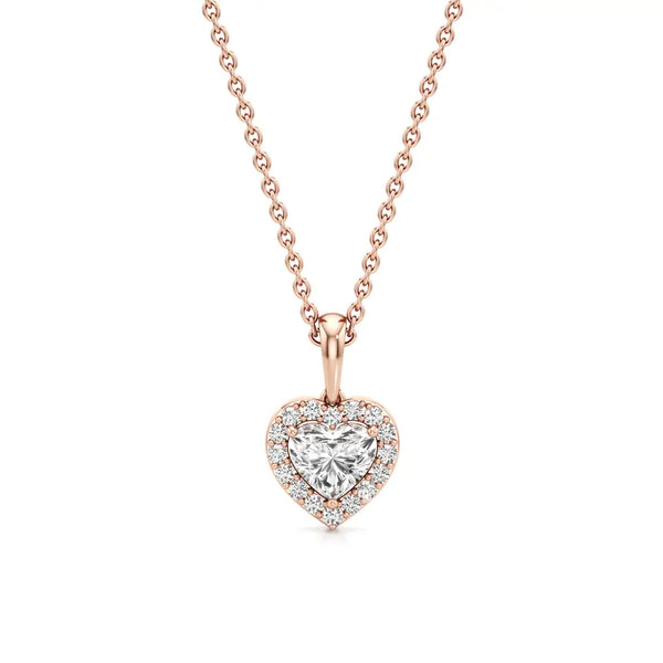 Bold Heart Solitaire Diamond Pendant