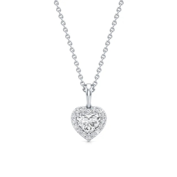 Bold Heart Solitaire Diamond Pendant