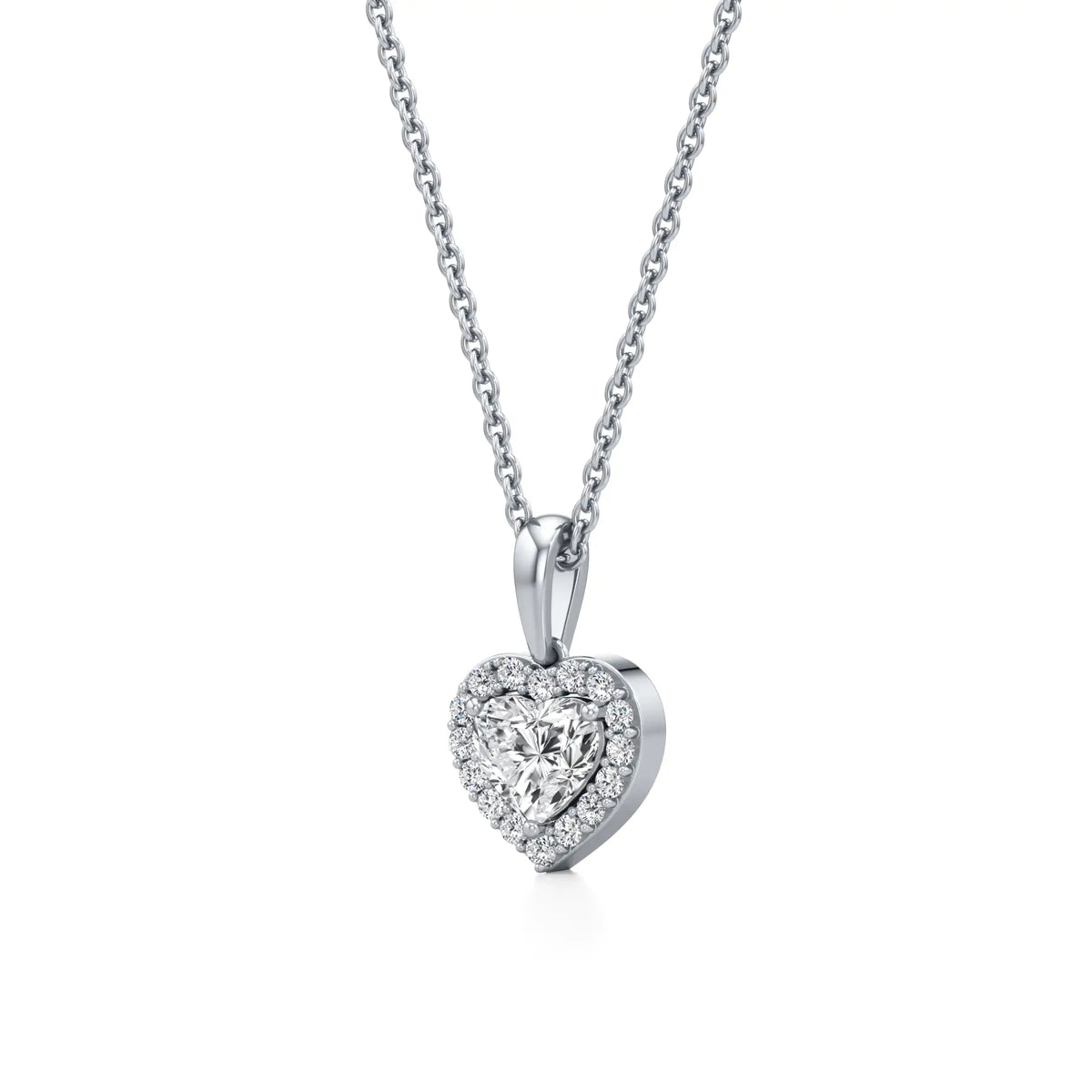 Bold Heart Solitaire Diamond Pendant