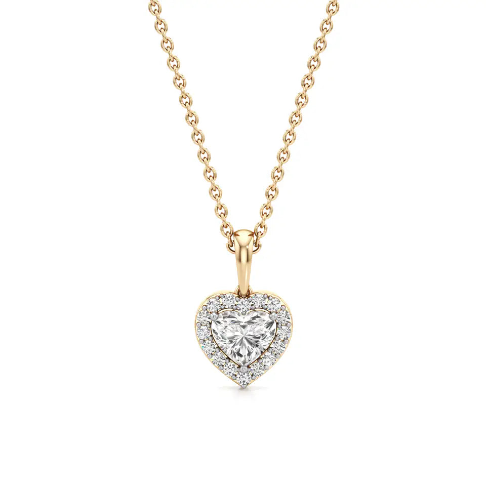Bold Heart Solitaire Diamond Pendant