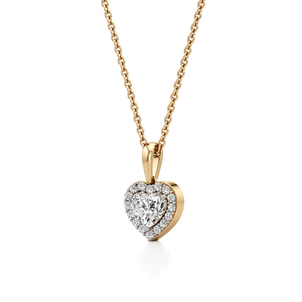 Bold Heart Solitaire Diamond Pendant