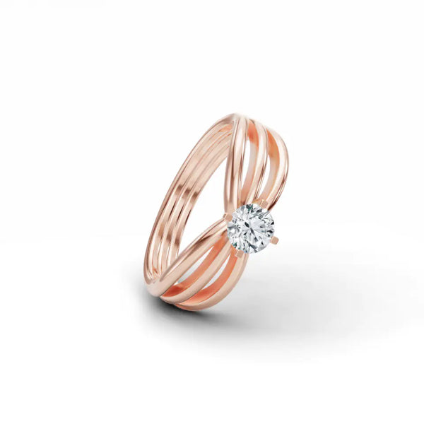 River Solitaire Diamond Ring