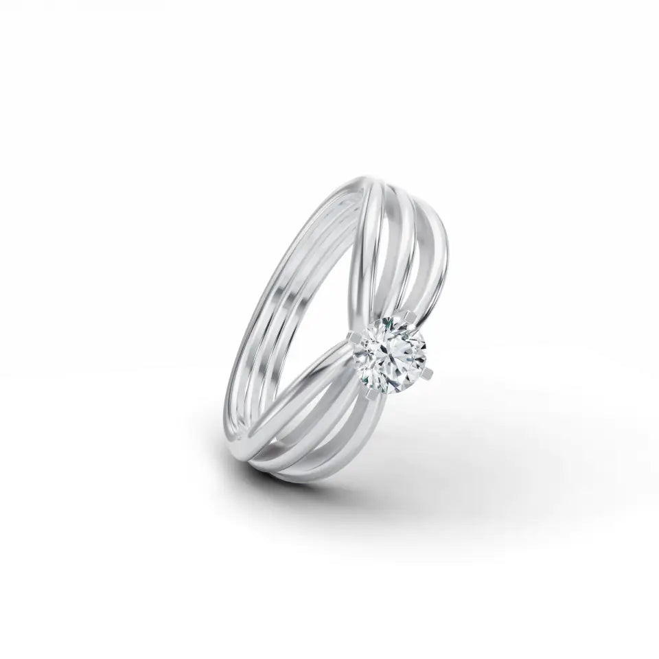 River Solitaire Diamond Ring