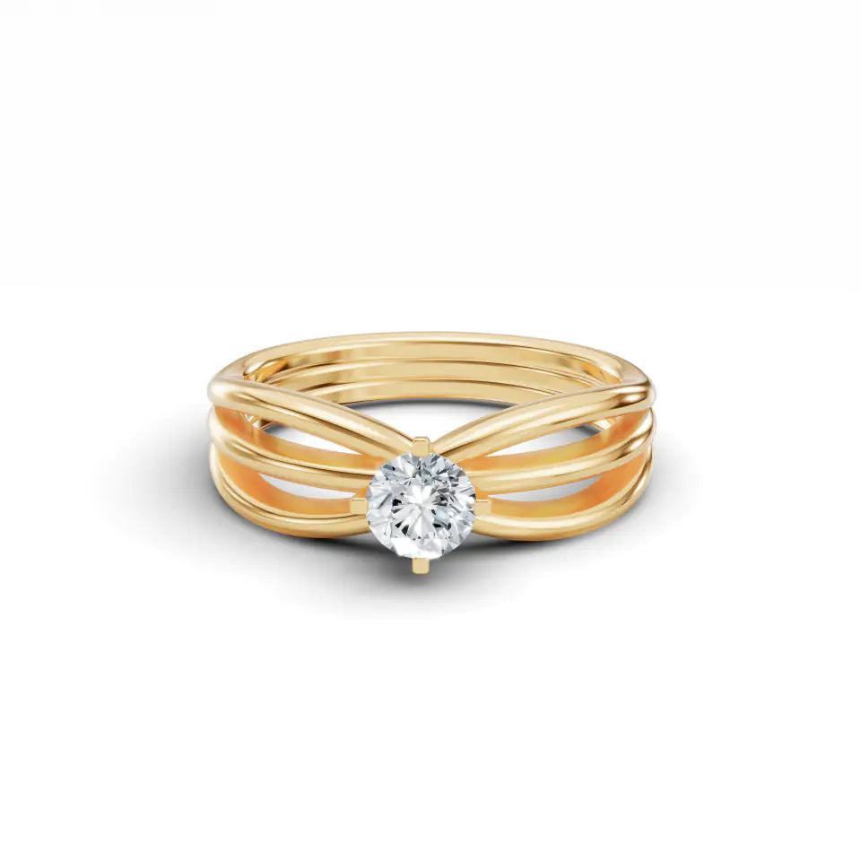 River Solitaire Diamond Ring
