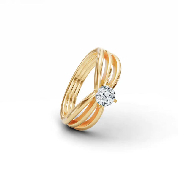 River Solitaire Diamond Ring