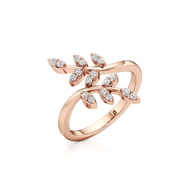 Duo Leaf Pleasing Diamond Ring