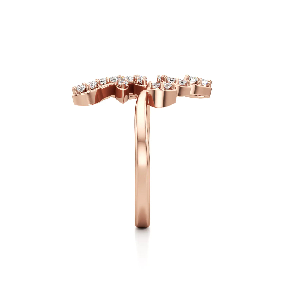 Duo Leaf Pleasing Diamond Ring