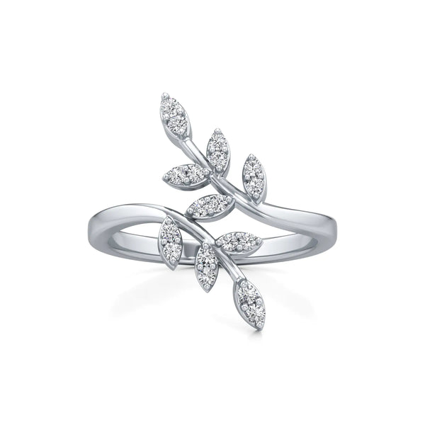 Duo Leaf Pleasing Diamond Ring