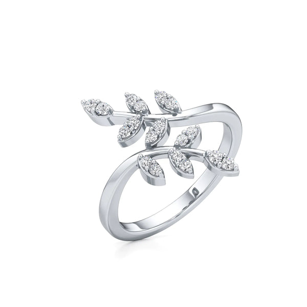 Duo Leaf Pleasing Diamond Ring
