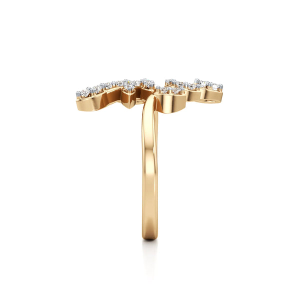 Duo Leaf Pleasing Diamond Ring