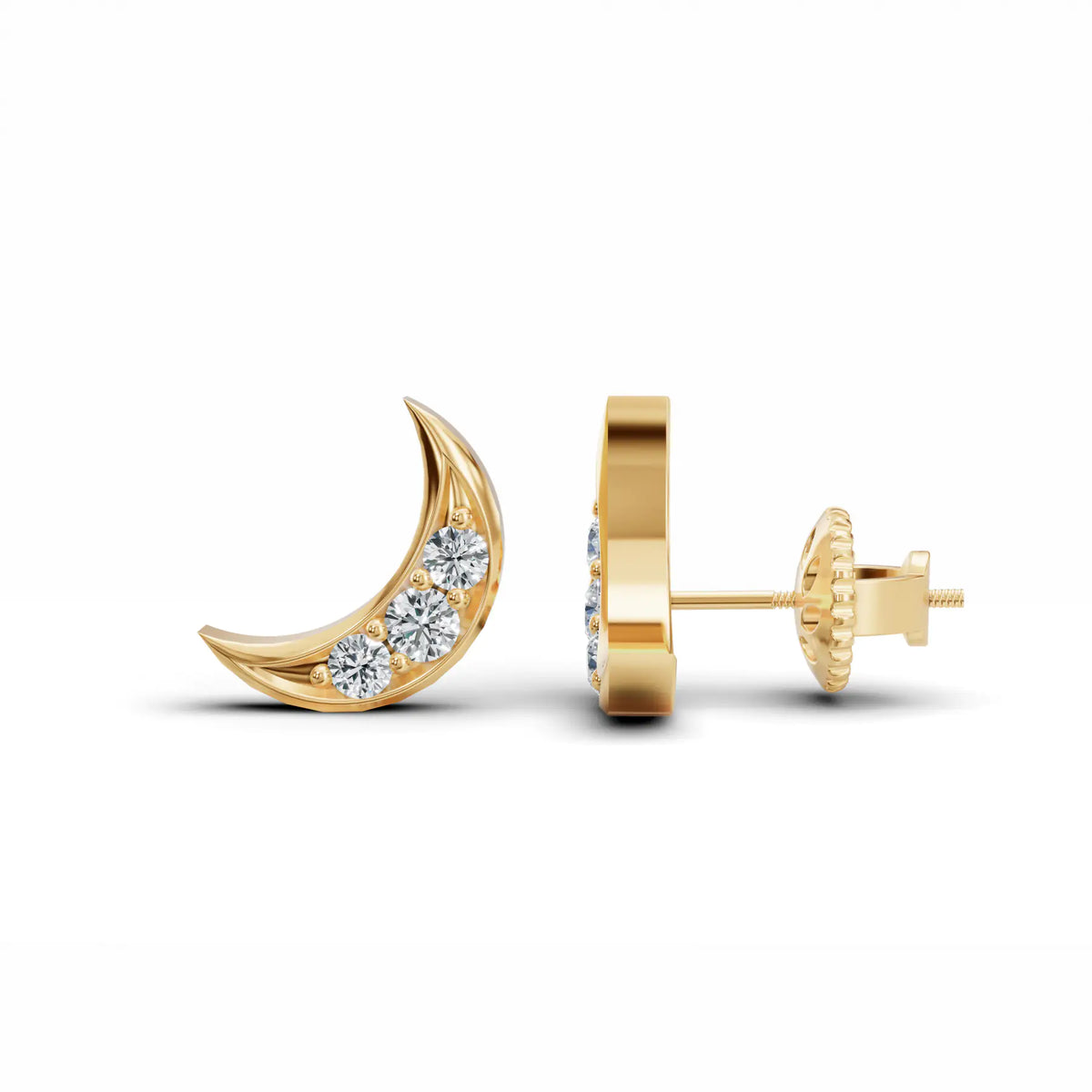 Petite Round Diamond Stud Earrings