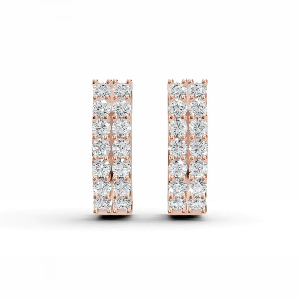 Double Row Bali Diamond Stud Earrings