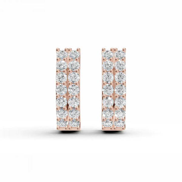 Double Row Bali Diamond Stud Earrings