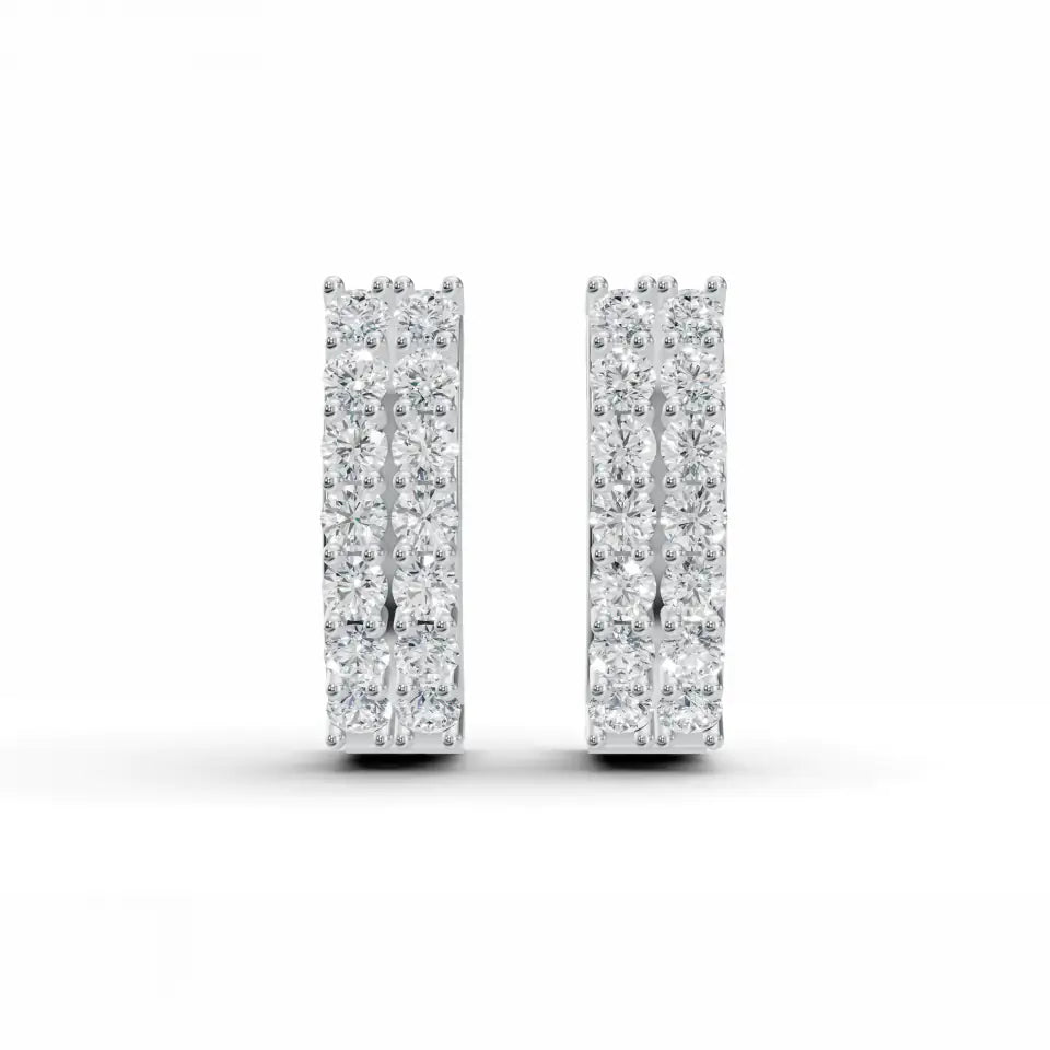Double Row Bali Diamond Stud Earrings
