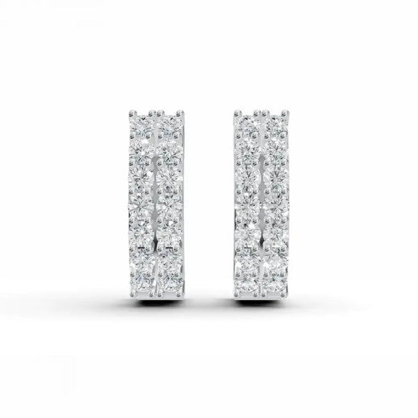 Double Row Bali Diamond Stud Earrings