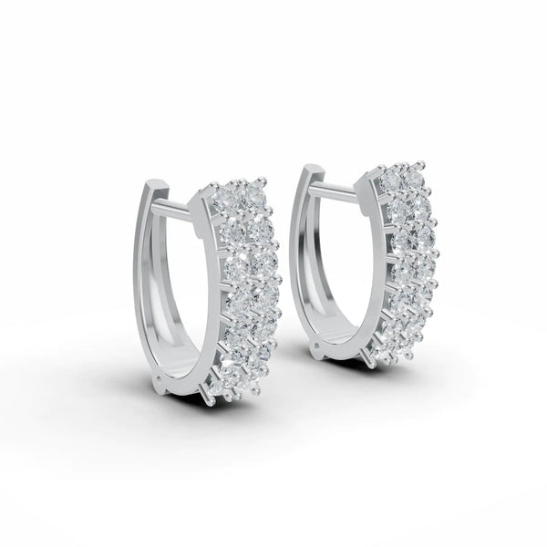 Double Row Bali Diamond Stud Earrings