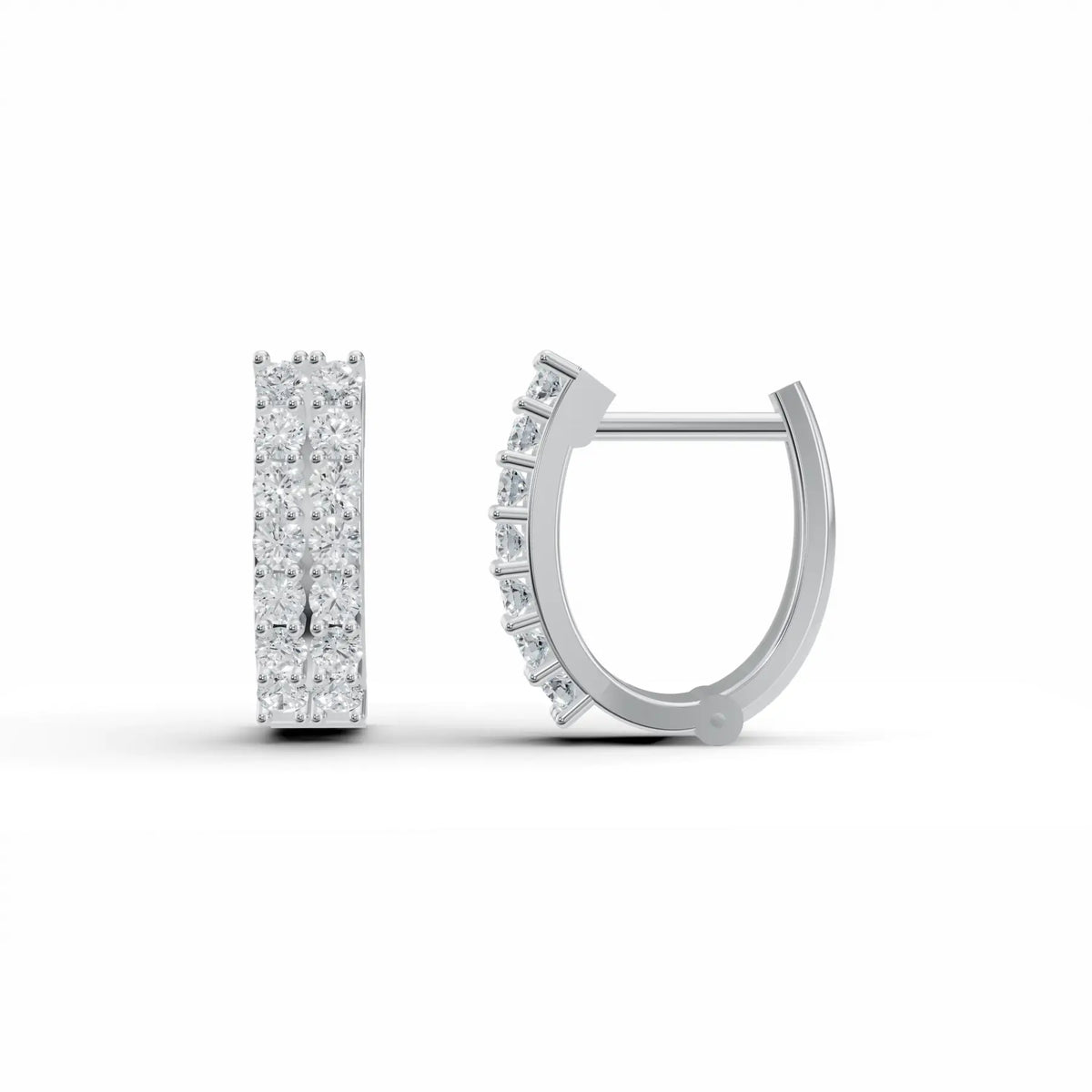Double Row Bali Diamond Stud Earrings