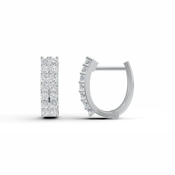 Double Row Bali Diamond Stud Earrings