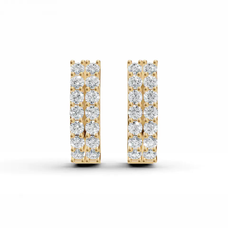 Double Row Bali Diamond Stud Earrings