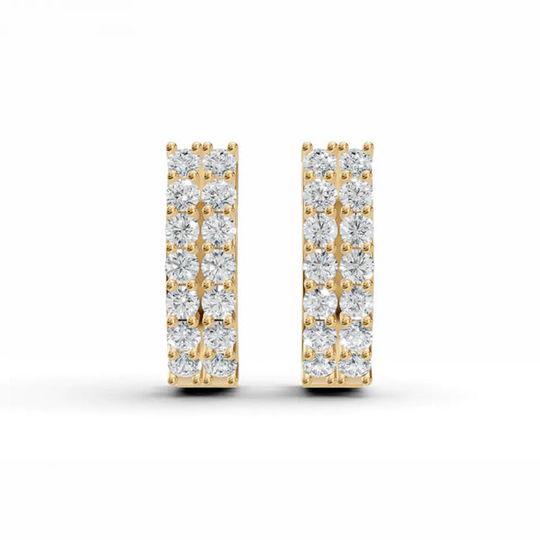 Double Row Bali Diamond Stud Earrings