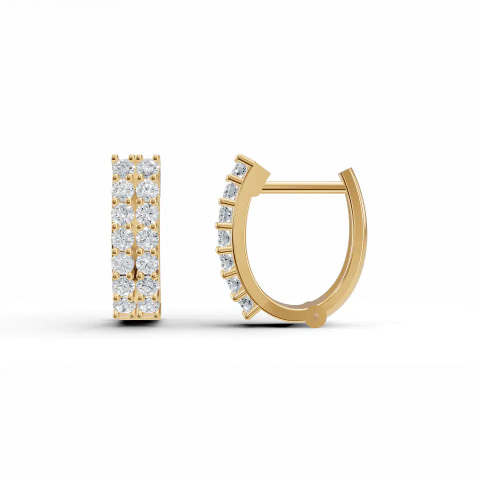 Double Row Bali Diamond Stud Earrings